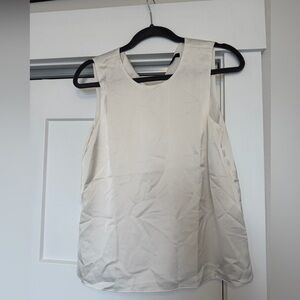 Ann Taylor Satin Cream Sleeveless Shell